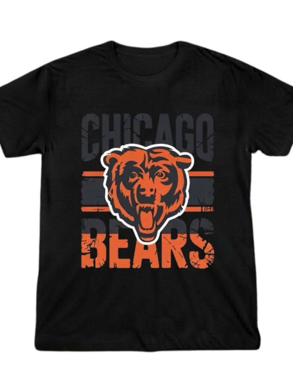 Gildan Shirt Black Chicago Bears Sports Tee